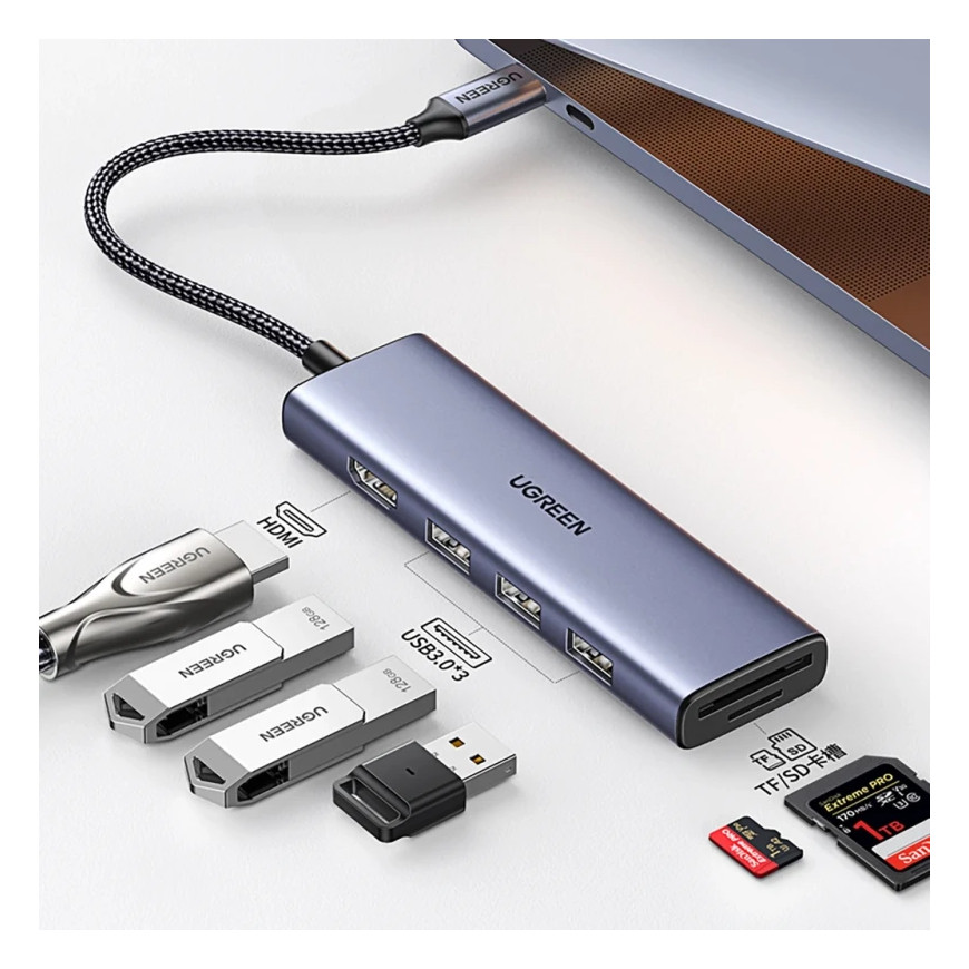 Station d’accueil Ugreen USB-C 6-en-1 4K (20956A)