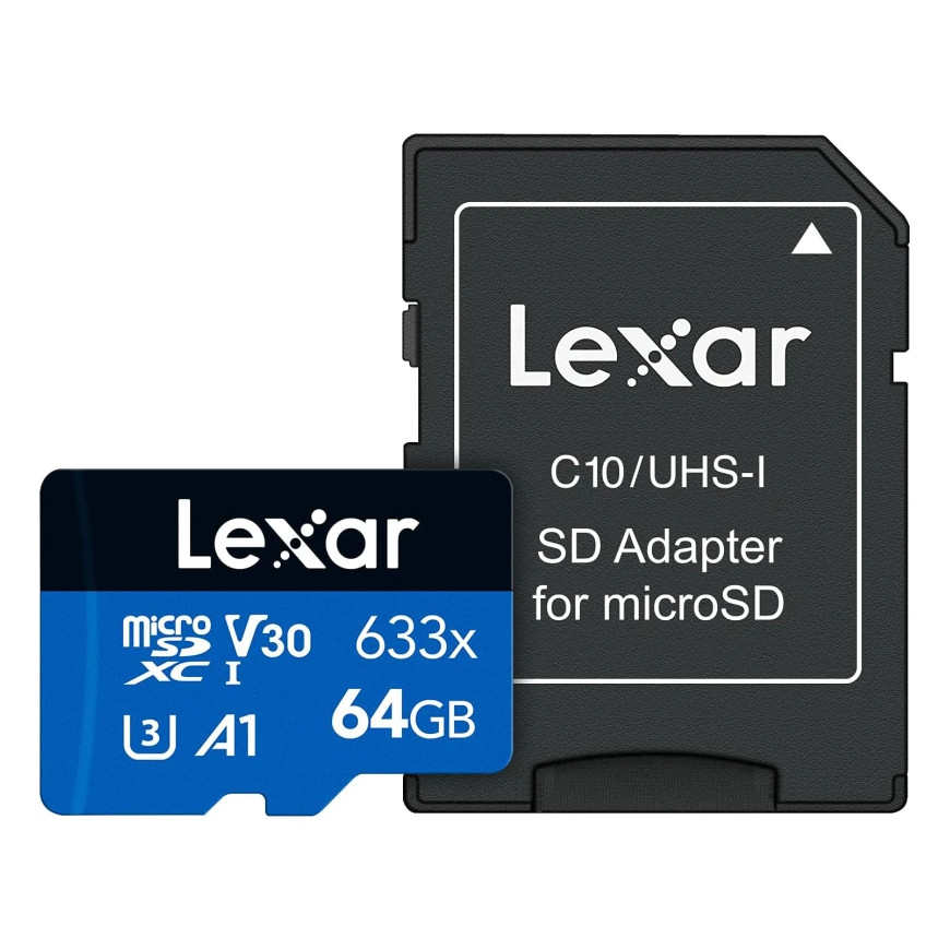 Carte mémoire microSD LEXAR 633X 64GB UHS-I 100MB/s (LMS0633064G-BNNNG)