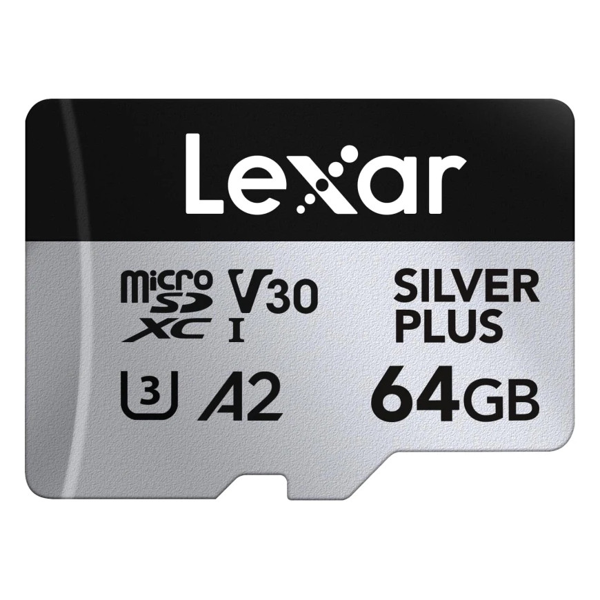 Carte mémoire microSD LEXAR Silver Plus 64GB UHS-I 205MB/s (LMSSIPL064G-BNANG)
