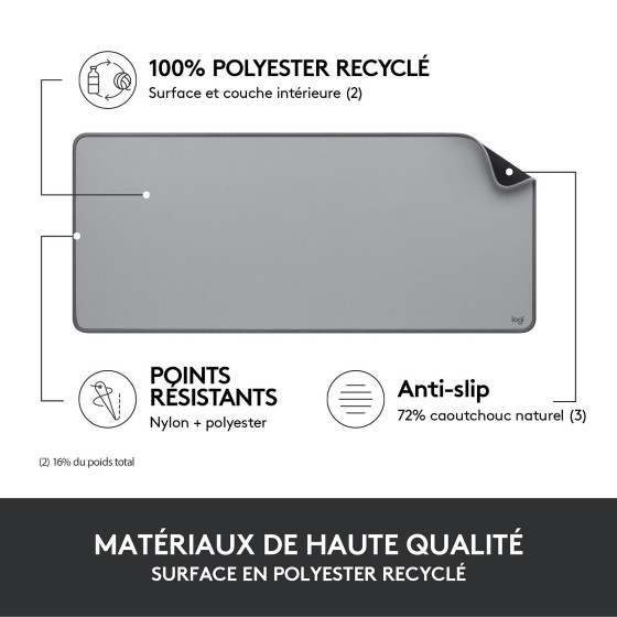 Logitech Desk Mat Studio Series (Gris)-(956-000052)