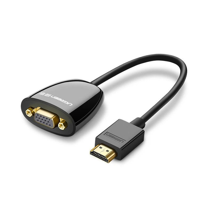 Adaptateur Ugreen 40253 Cablevideo et 0,25 M HDMI Type A (Standard) VGA (D-Sub) Noir