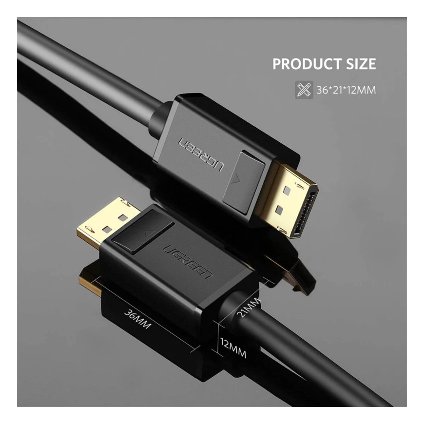 Câble Ugreen DisplayPort 1.2 Mâle vers Mâle - 5 mètres (10213)