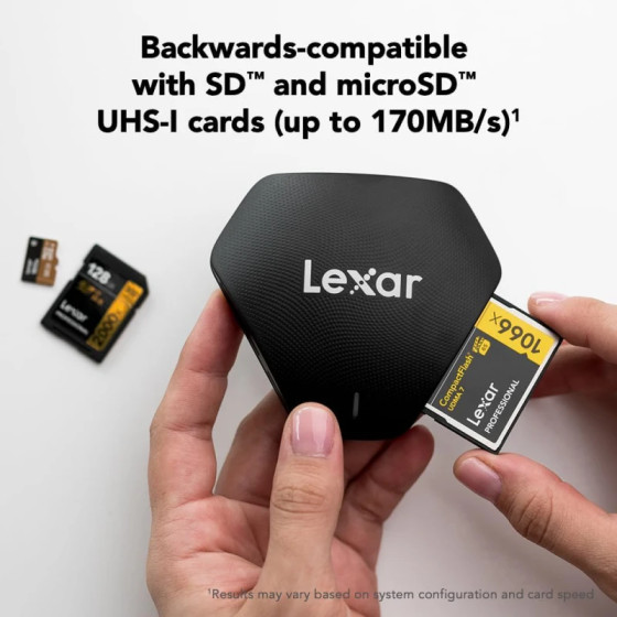 Lecteur de carte LEXAR 3-en-1 USB-C SD/microSD/CF UHS-II (LRW500URB)