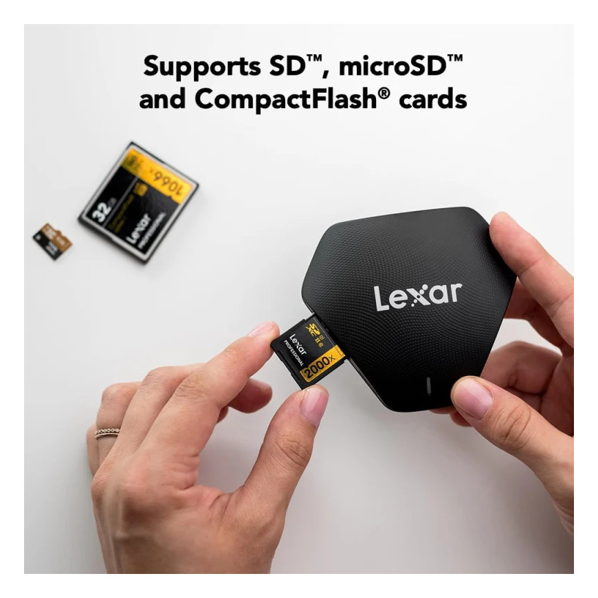 Lecteur de carte LEXAR 3-en-1 USB-C SD/microSD/CF UHS-II (LRW500URB)