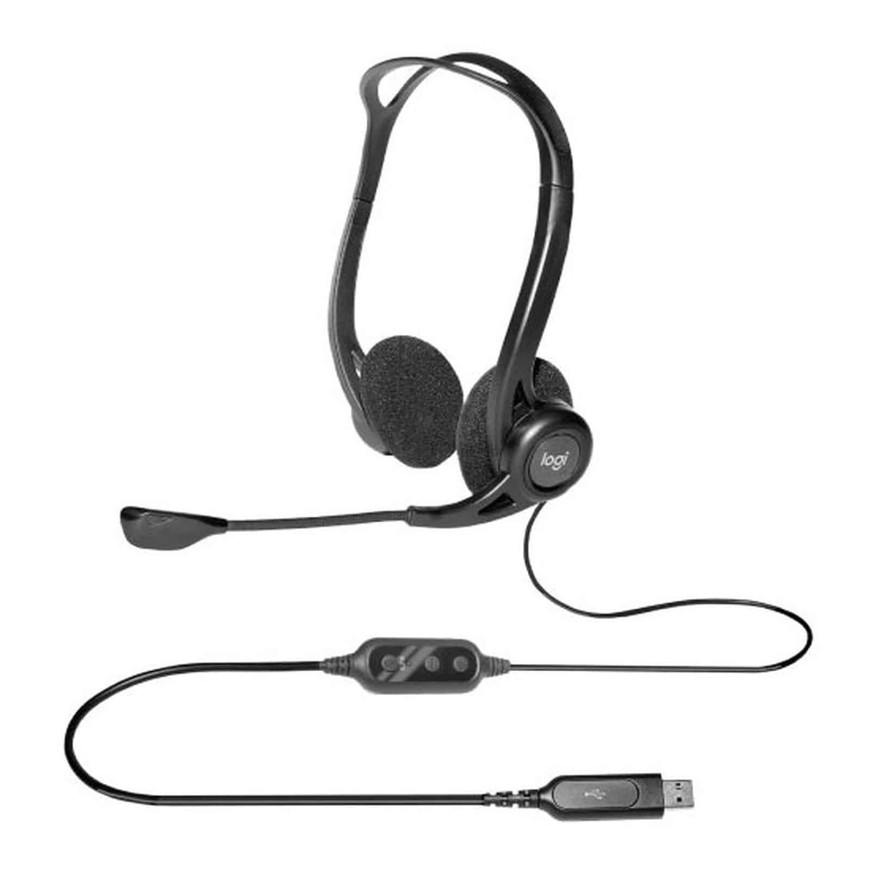Casque Logitech 960 pour ordinateur avec microphone anti-parasite - USB (981-000100)