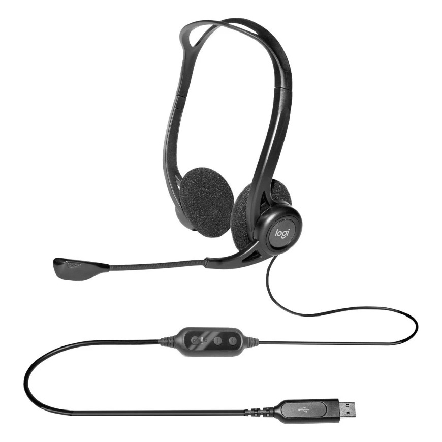 Casque Logitech 960 pour ordinateur avec microphone anti-parasite - USB (981-000100)