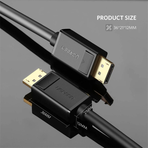 Câble Ugreen DisplayPort 1.2 Mâle vers Mâle - 1 mètre (10244)