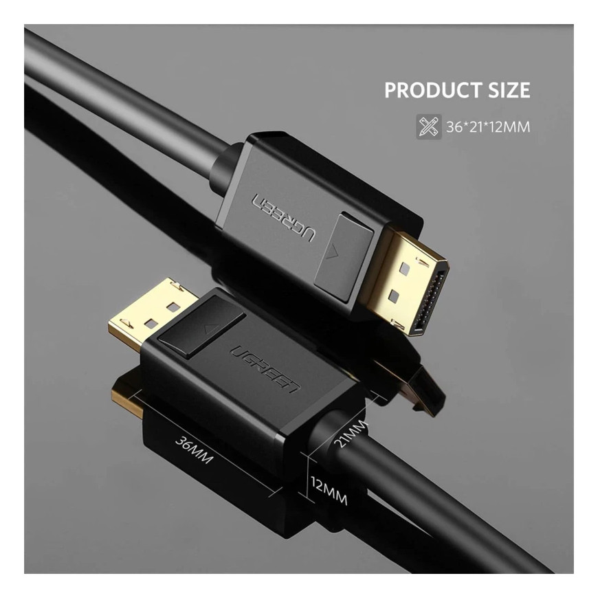Câble Ugreen DisplayPort 1.2 Mâle vers Mâle - 1 mètre (10244)