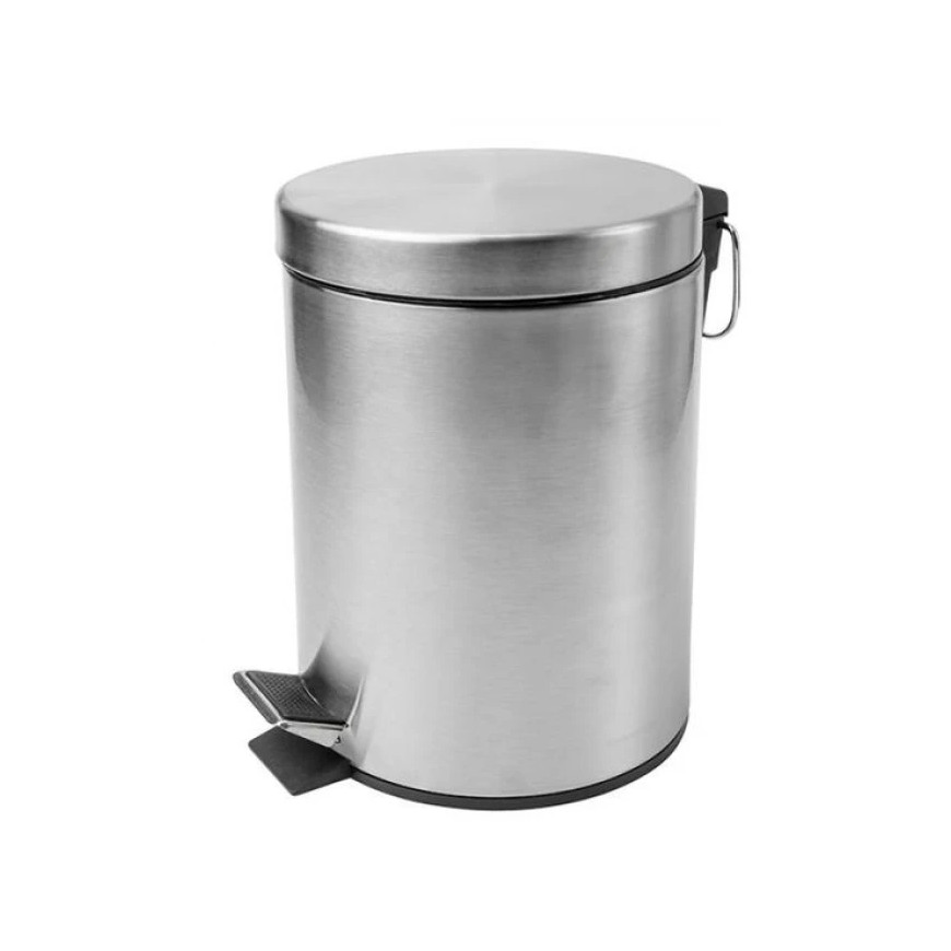 Poubelle à pédale 5L inox pour salle de bain et cuisine (106891)