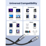 Câble Ugreen USB-C vers USB-C 5A 100W 1m Gris (70427)
