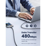 Câble Ugreen USB-C vers USB-C 5A 100W 1m Gris (70427)