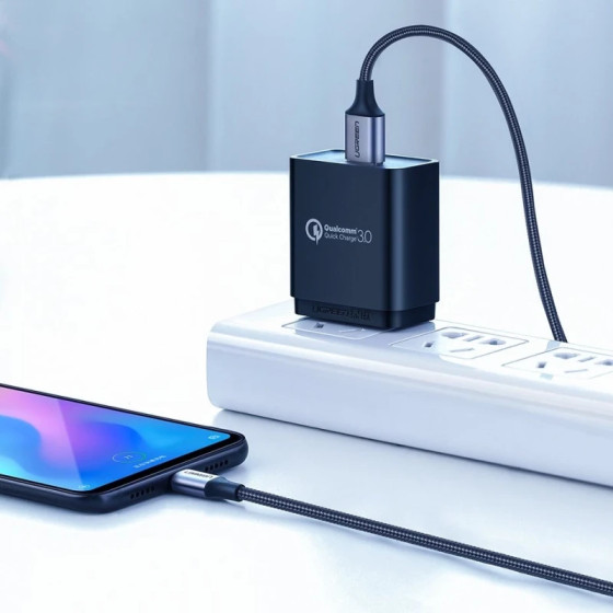 Câble Ugreen USB-A vers USB-C 3A 1m Noir Tressé (60126)