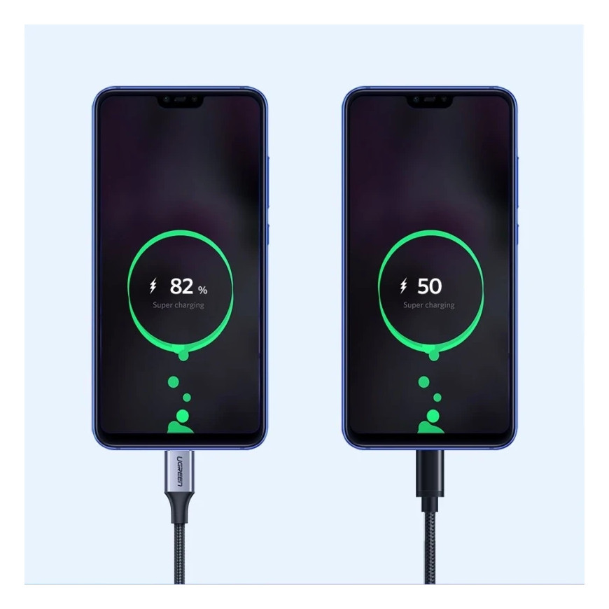 Câble Ugreen USB-A vers USB-C 3A 1m Noir Tressé (60126)