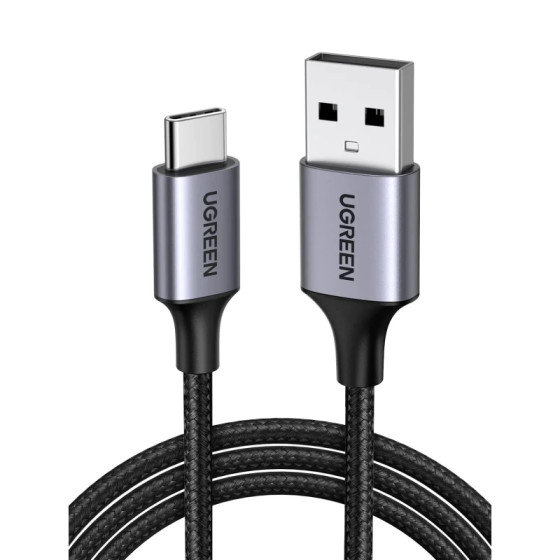 Câble Ugreen USB-A vers USB-C 3A 1m Noir Tressé (60126)