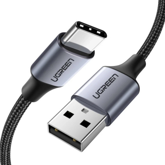 Câble Ugreen USB-A vers USB-C 3A 1m Noir Tressé (60126)