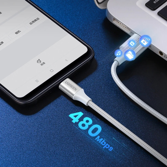 Câble Ugreen USB-A 2.0 vers USB-C 1m Blanc (60131)