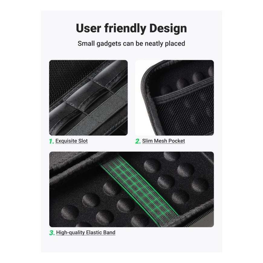 Sacoche Ugreen 40707 Housse de Disques de Stockage Etui EVA Noir