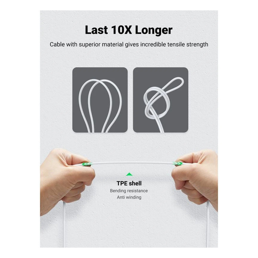 Câble Ugreen 40560 Cable USB 1m USB-C 2.0 To USB-B Blanc