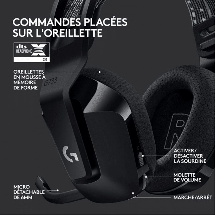 Logitech G733 Lightspeed Casque - Bleu (5099206091788)(981-000943)