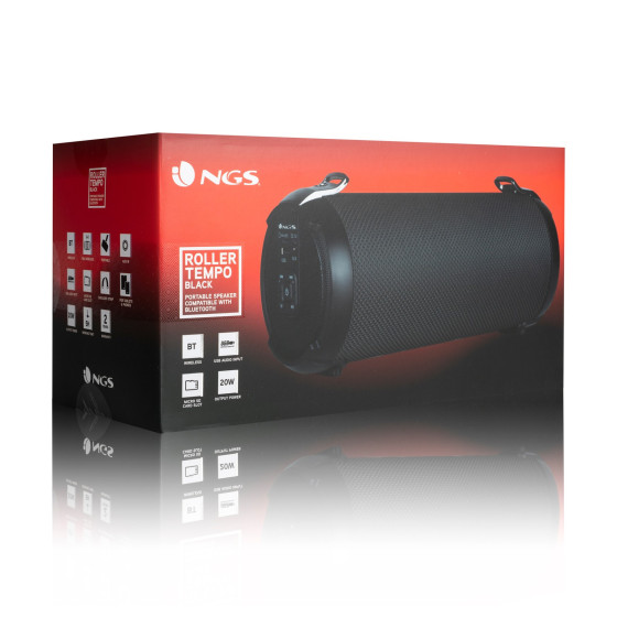 Enceinte Ngs Bluetooth portable Roller Tempo noire (ROLLERTEMPOBLACK)
