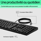 Clavier HP filaire 125 G2 USB - Disposition FR/AR - Ergonomique et durable (AY2Y7AA AB6)