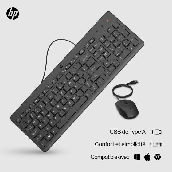 Souris Hp et clavier 100 filaires (240J7AA)