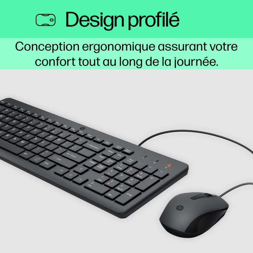 Souris Hp et clavier 100 filaires (240J7AA)