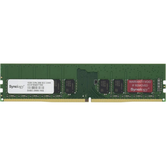 Barrette mémoire Synology 16GB UDIMM DDR4 ECC 2666 MHz pour Serveur Nas (D4EC-2666-16G)