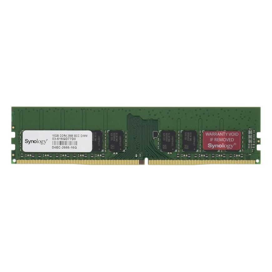 Barrette mémoire Synology 16GB UDIMM DDR4 ECC 2666 MHz pour Serveur Nas (D4EC-2666-16G)