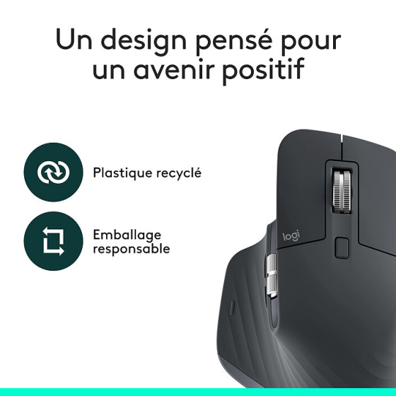 Logitech MX Master 3S Édition Bluetooth - Graphite Souris sans fil (910-007501)