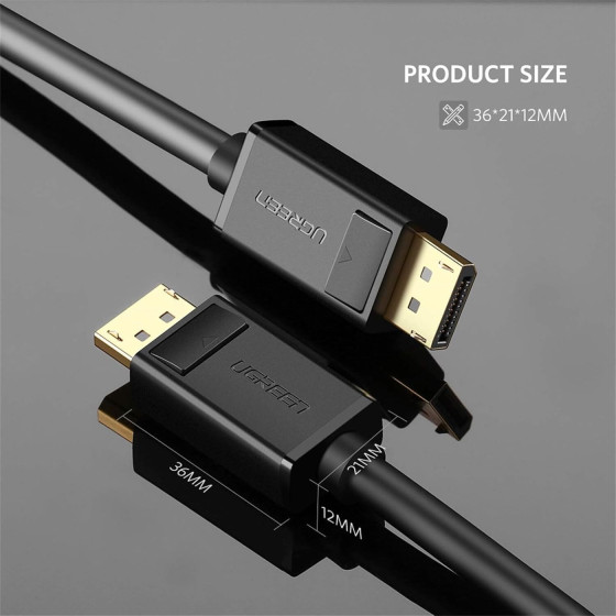 Câble Ugreen DisplayPort 1.2 Mâle vers Mâle - 5 mètres (10213)
