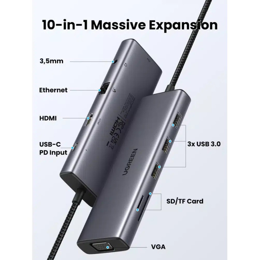 UGREEN Station d'accueil USB-C 10 en 1 (15601)