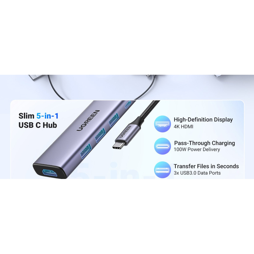 Station d’accueil Ugreen USB-C 6-en-1 4K (20956A)