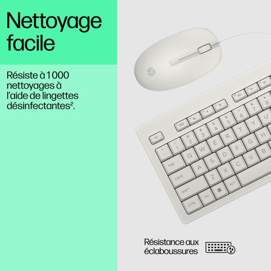 Pack clavier souris filaires HP 225 AZERTY (286J4AA)