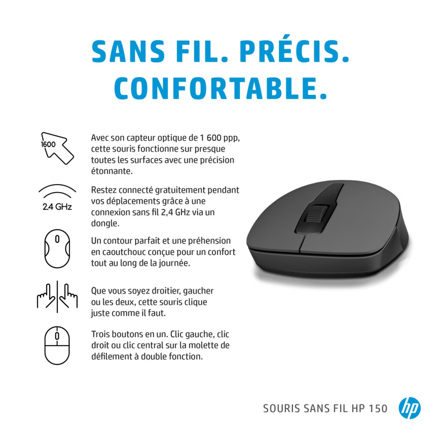 Souris Hp sans fil 150 (2S9L1AA)