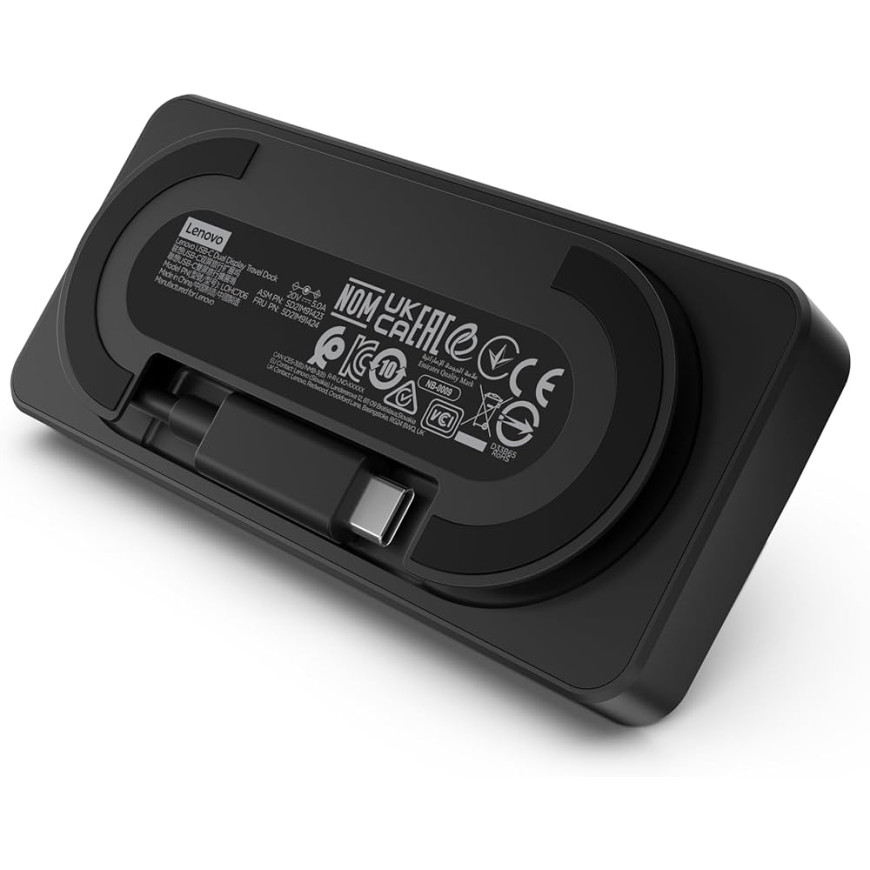 Station d'accueil de voyage Lenovo USB-C pour deux écrans - avec adaptateur (40B90100EU)