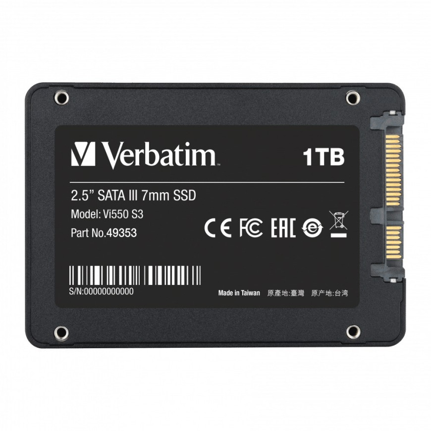 SSD Interne Verbatim 1TB S3 2.5 Verbatim VI550 (49353)