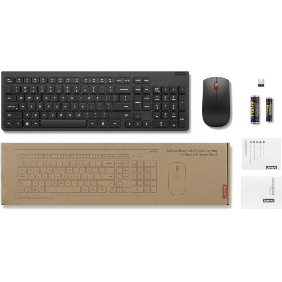 LENOVO Combiné Essential Clavier et Souris sans fil Gen2 - Français (4X31N50719)