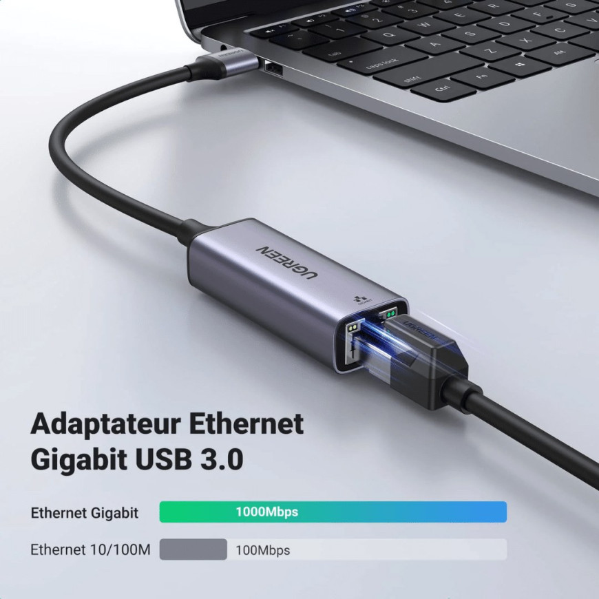 Ugreen Adap Aliminium USB 3.0 to RJ45 GRIS
