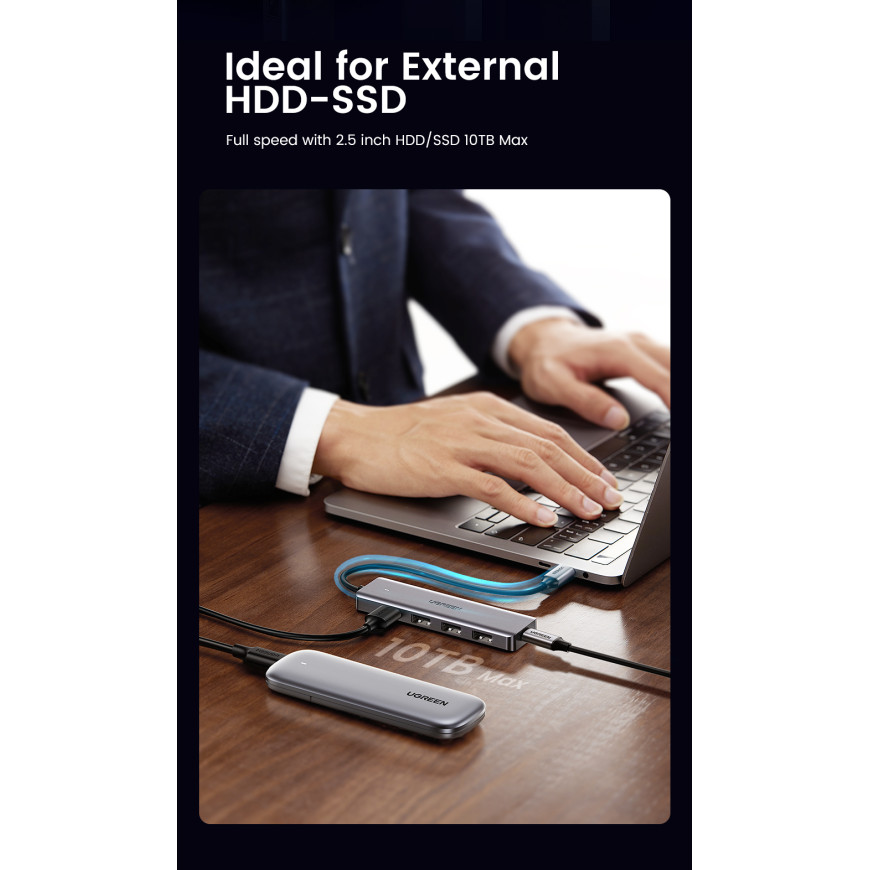 UGREEN HUB USB-C to 4 x USB 3.0 (70336)
