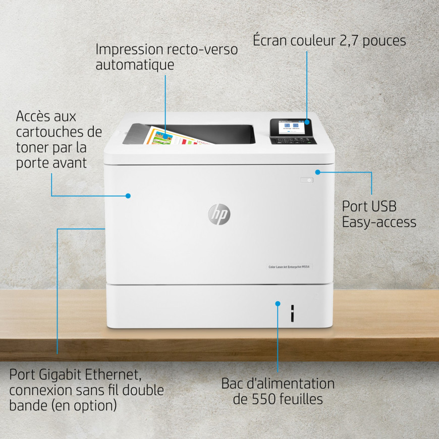 Imprimante Laser couleur HP LaserJet enterprise M554DN (7ZU81A)
