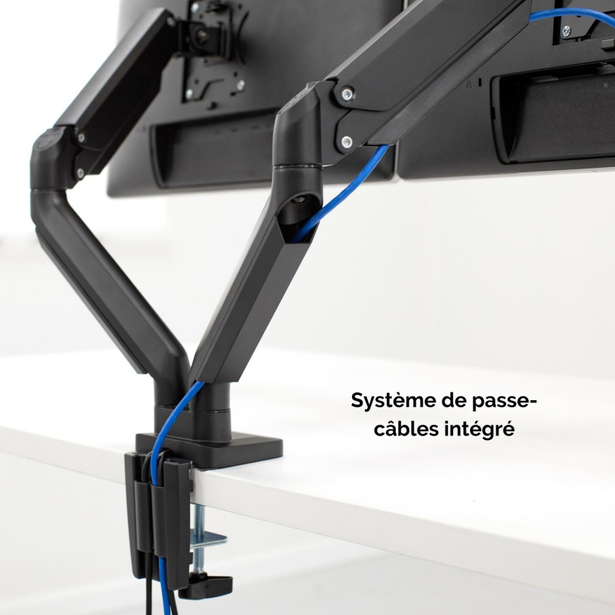 Bras porte-écrans double Horizontal Fellowes Platinum Series - Noir (8042501)