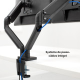 Bras porte-écrans double Horizontal Fellowes Platinum Series - Noir (8042501)