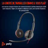 Poly Blackwire 3220 Stereo USB-C Headset +USB-C/A Adapter (8X228AA)