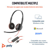 Poly Blackwire 3220 Stereo USB-C Headset +USB-C/A Adapter (8X228AA)