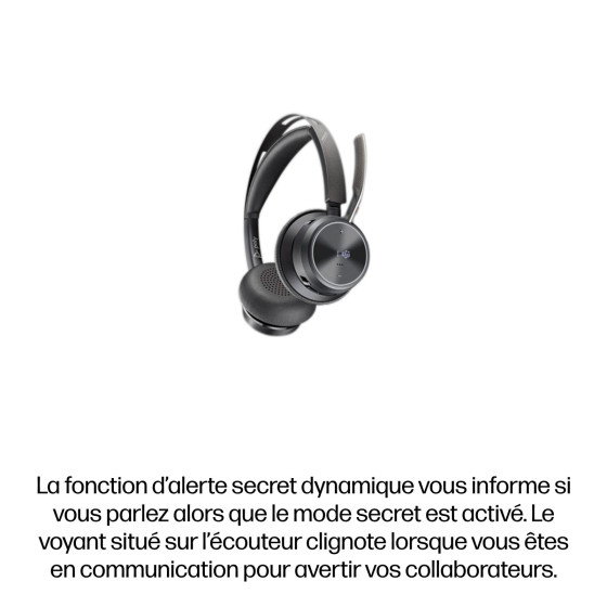 Poly Voyager Focus 2 MSTeams Certified USB-C-C Headset +USB-C/A Adapter +Charging Stand (9T9J6AA-AC3)