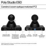 Camera Poly Studio E60 Smart 4K MPTZ with 12x Optical Zoom (9W1A6AA-AC3)