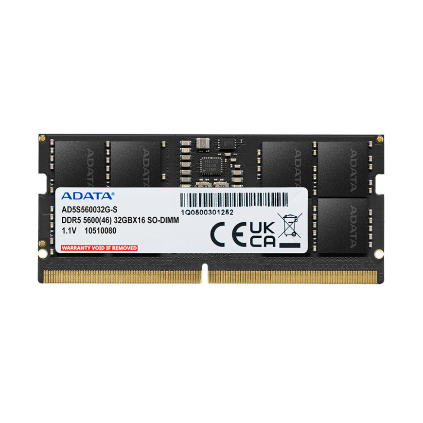 Adata DDR5 5600 Mt/s So-dimm 16GB Barrette Mémoire Laptop 12M (AD5S560016G-S)