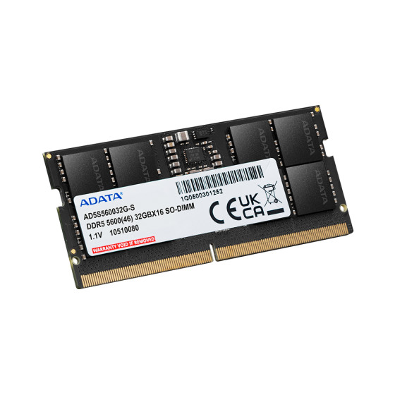 Adata DDR5 5600 Mt/s So-dimm 16GB Barrette Mémoire Laptop 12M (AD5S560016G-S)