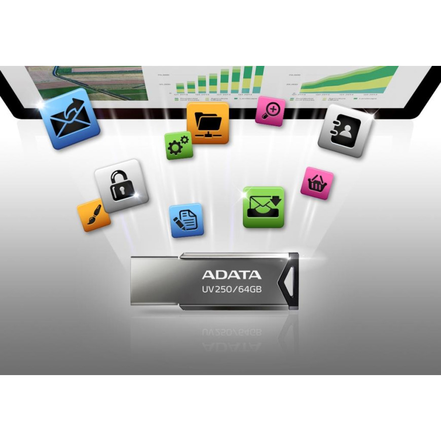 CLE USB Adata Metal UV210 32GB (AUV250-32G-RBK)